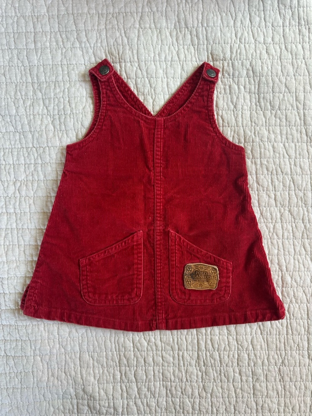 Vintage Red Corduroy Pinafore Dress 502